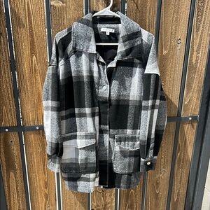 Plaid Black and Gray Women's Jacket